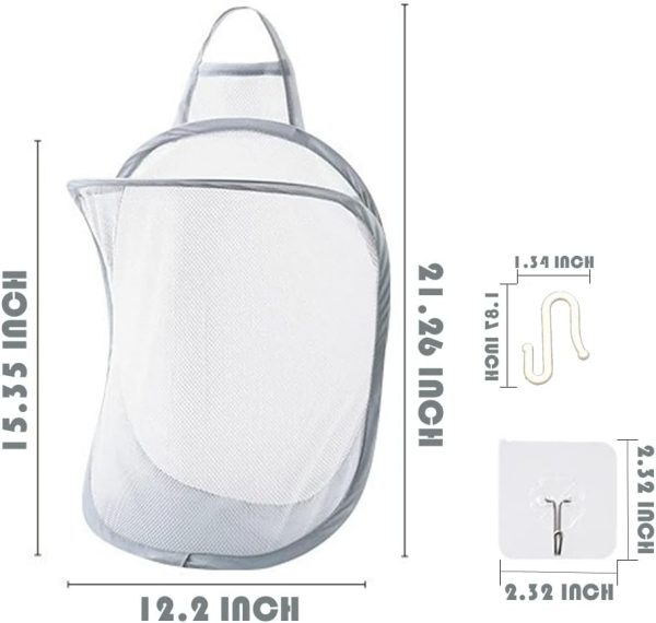 Mesh Collapsible Small Wall Laundry Baskets，Hanging Laundry Hamper，for Hotel, University Dormitory Use by  (1, CLASSIC) - Image 2