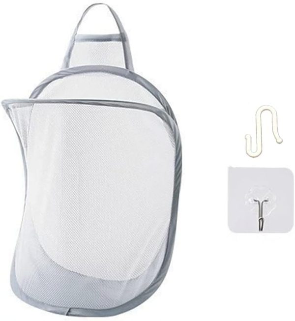 Mesh Collapsible Small Wall Laundry Baskets，Hanging Laundry Hamper，for Hotel, University Dormitory Use by  (1, CLASSIC)