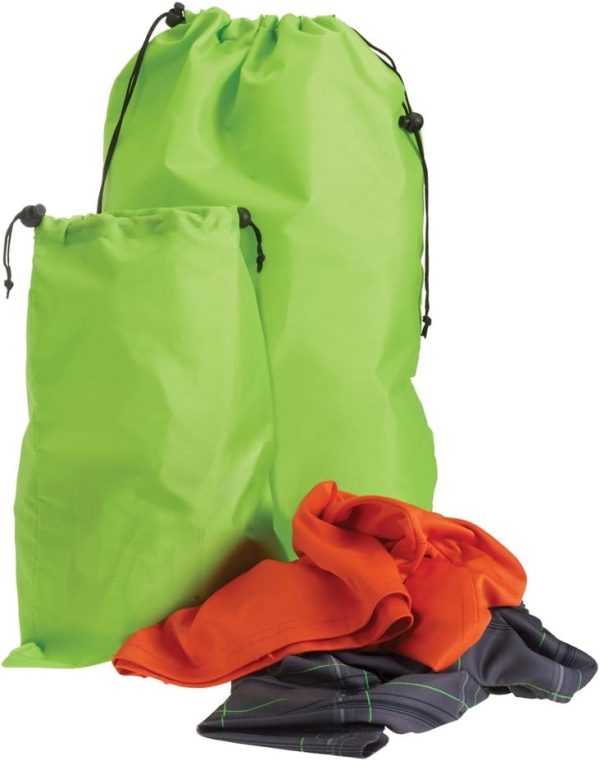 Travel Laundry Bags with Odor-Blocking Barrier for Wet and Dirty Clothes - Set of 2 Foldable Compact Bags Fit in Luggage and Packs for Gym Clothes, Shoes, Bathing Suits and Baby Clothes