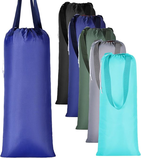 10 Pcs Nylon Laundry Bag with Handle Drawstring 27 x 13in Washable Travel Large Dirty Laundry Bag for Clothes Storage College Laundromat Apartment