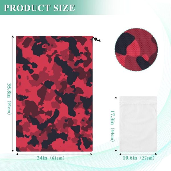 Red Black Camouflage Laundry Bag Large Dirty Clothes Organizer Travel Laundry Bags 24" x 36" Portable Laundry Organizing Bag, Fit a Laundry Hamper or Basket - Image 2